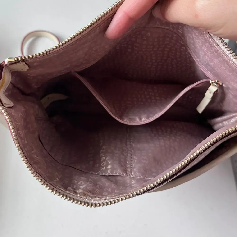 Kate Spade New York Cream Embossed Cow Leather Crossbody Bag Purse